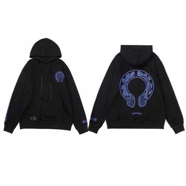 

sweatshirts men's fashion luxury jackets ch hoodies men women designer boy sanskrit print sweater zipper hooded cross pullover hoodie c, Black