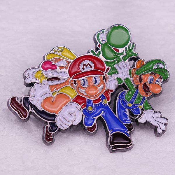 

games brother cute anime movies games hard enamel pins collect metal cartoon brooch backpack hat bag collar lapel badges women fashion jewel, Blue