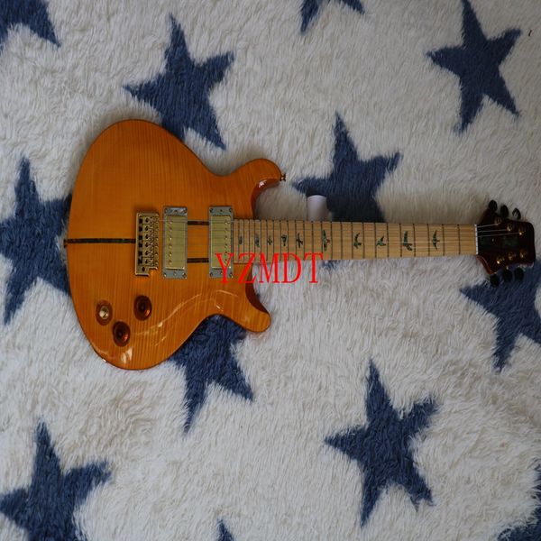 

orange maple fingerboard six string electric guitar high-end pickup
