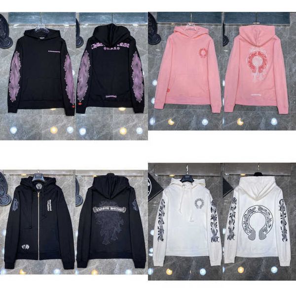 

fashion luxury mens jackets sweatshirts designer hoodies men women zipper cross scroll simple hooded sweater pullover hoodie casual coat ja, Black
