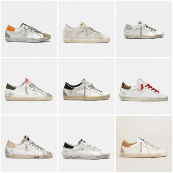 

luxury classic sneakers new release casual shoe brand super star golden sequin white do-old dirty designer, Black