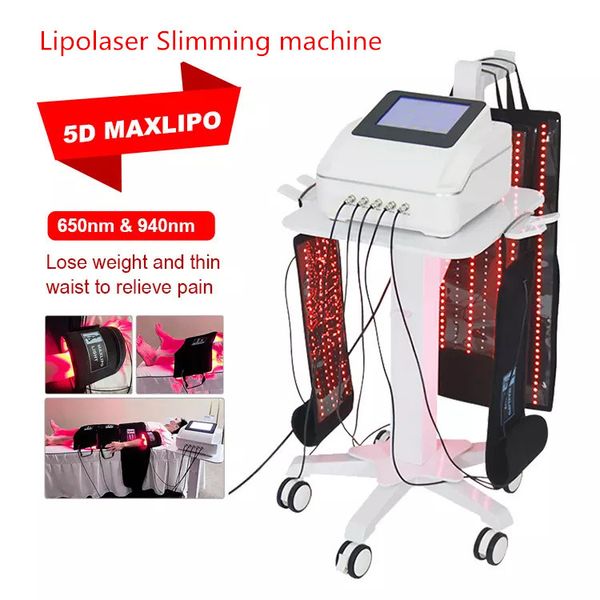 

5d lipo laser lose weight slimming body machine 650m red light 940nm laser maxlipo 1086pcs lamps infrared lipolaser wrap belt for fat remova