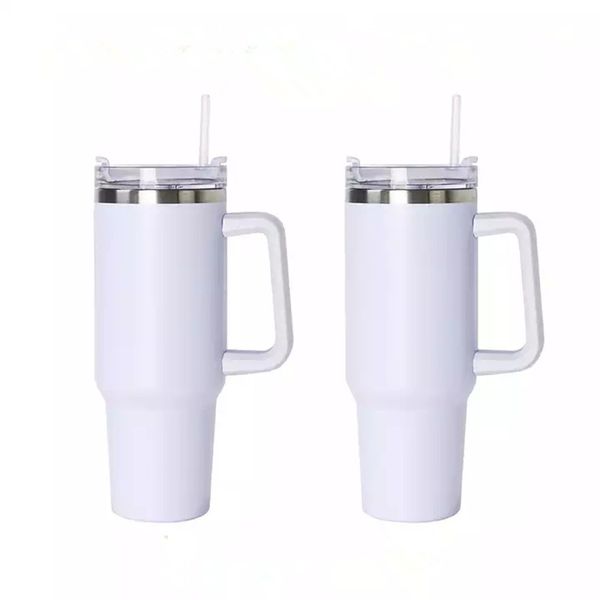 

sublimation blanks 40oz tumbler with handle and straw lid vacuum insulated double wall 18/8 stainless steel travel mug water bottle coffee c