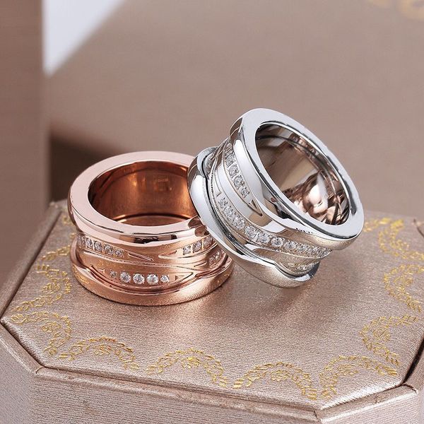 

luxury high end ring designer diamond rings men and women classic fashion rings titanium steel alloy gold plated never fade party wedding ch, Silver