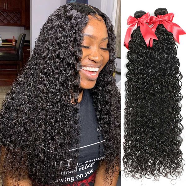 

lace wigs deep wave bundles curly hair weaves water 30 inch brazilian for black women human 221216, Black;brown