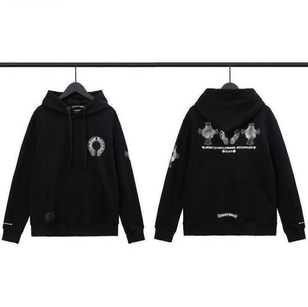 

mens luxury fashion jackets sweatshirts designer hoodies ch men women zipper cross scroll simple hooded sweater pullover hoodie casual coat, Black