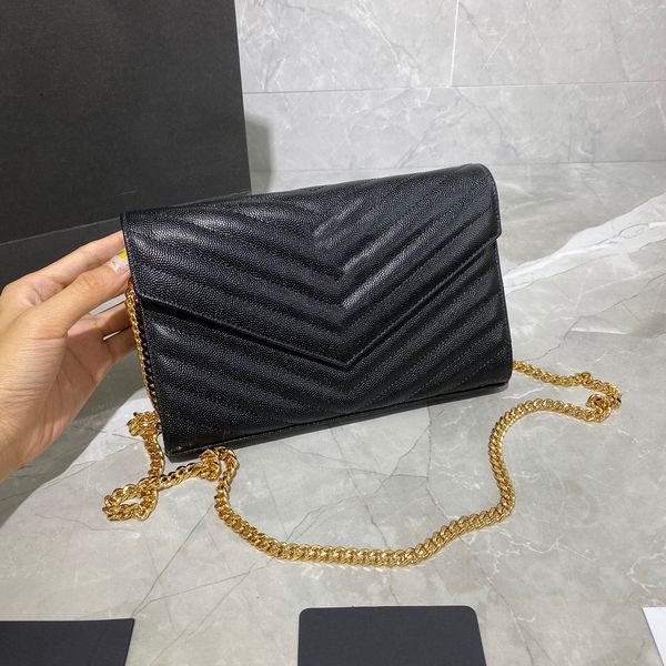 

wholesale woman cassandra matelasse chain evening bag wallet in grain de poudre embossed leather with metal-logo