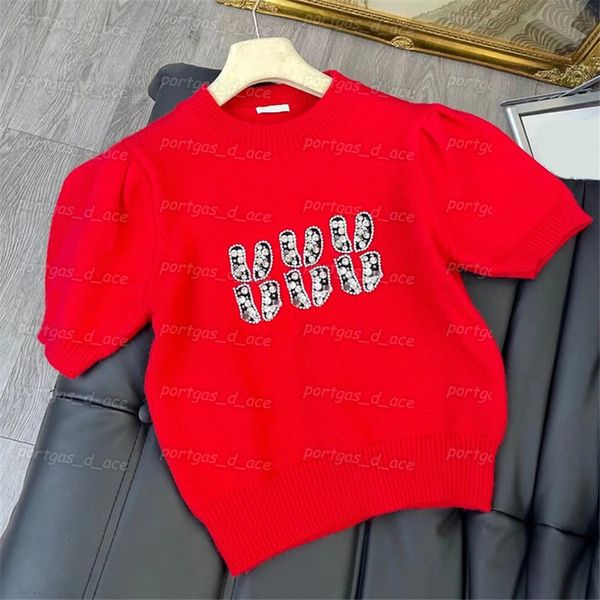 

women knit t shirt letters jumper vintage fashion short sleeve womens jumpers, Black