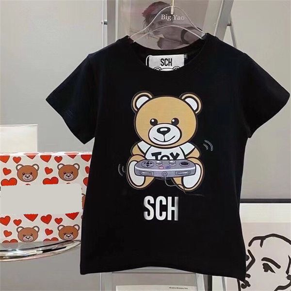 

Designer Boys Short Sleeve Tee Shirt Top Baby Kids Clothes Childrens Luxury Tshirts Fashion Cartoon Printing Top 4 Colors High Quality, White