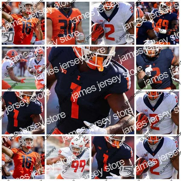 

football jerseys football jerseys custom illinois football jersey 22 chase hayden donny navarro iii 21 jartavius martin jake hansen 31 devon, Black;red