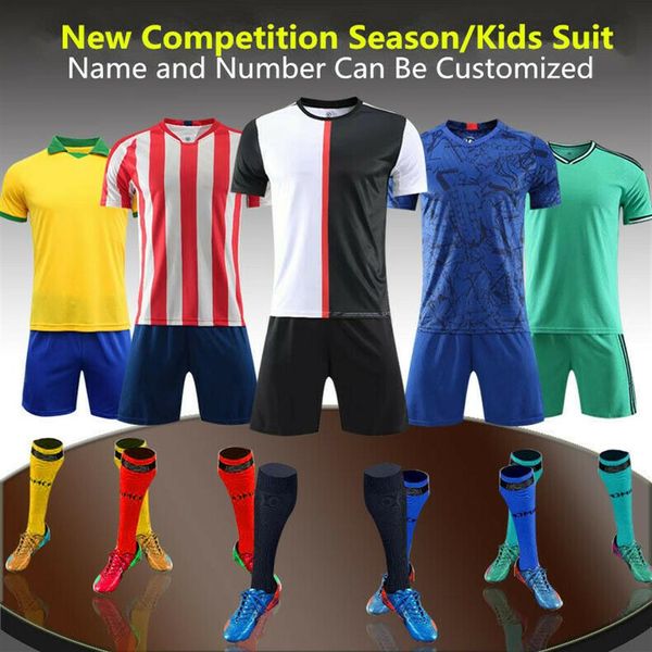 

kids new competition season soccer football club teenagers sports suit blank260o, Black