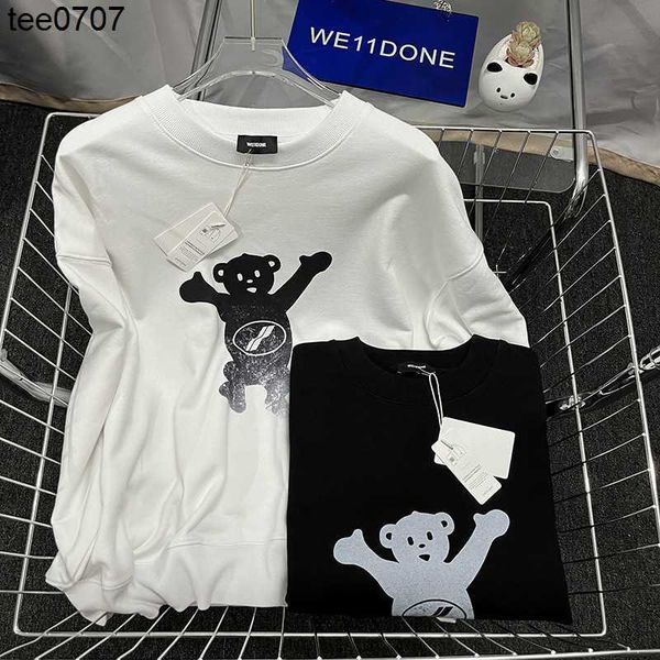 

designer verified version we11done dirty bear sweater hoodies autumn and winter new welldone print loose and versatile women size xl, Black