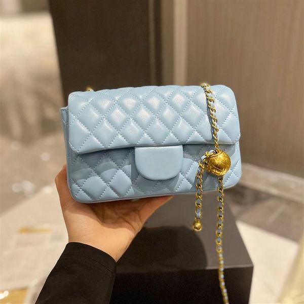 

luxury designer womens gold ball mini bags lambskin crossbody adjustable shoulder strap square large capacity outdoor sacoche cosm207i
