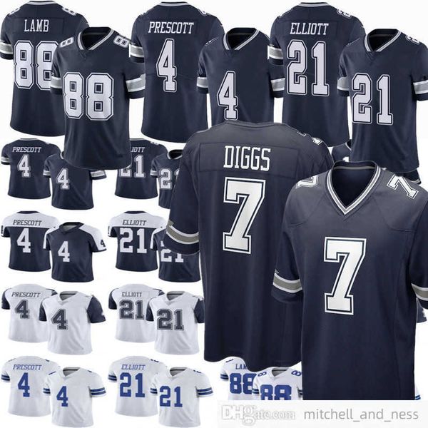 

s-6xl football 4 dak prescott jersey 88 ceedee lamb 21 ezekiel elliott 9 jaylon smith 11 micah parsons trevon diggs emmitt smith demarcus la, Black;red