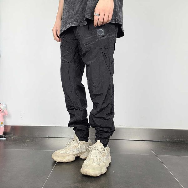 

men's sports pants casual nylon quick drying waterproof loose, Black