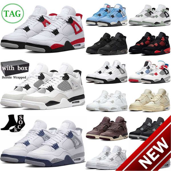 

2023 high basketball shoeswith box 4 retro shoes jumpman 4s red cement military black cat canvas university blue thu