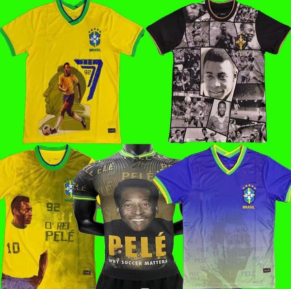 

retro pele soccer jerseys 1957 1970 camiseta de futbol paqueta brazils santos football shirt brasil 22 23 maillots football men women kids s, Black;yellow