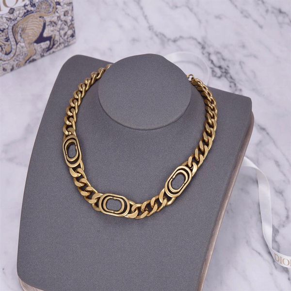 

designer jewelry fashion simple cuban chains golden titanium steel letter pendant necklace227o, Silver