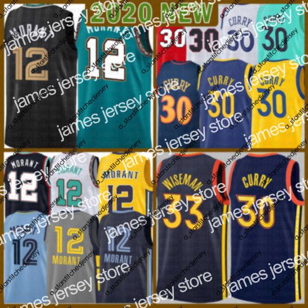 

basketball jerseys new 2021 new ja 12 morant basketball jersey stephen 30 curry mens james 33 wiseman draymond 23 youth kids klay 11 thompso, Black;red