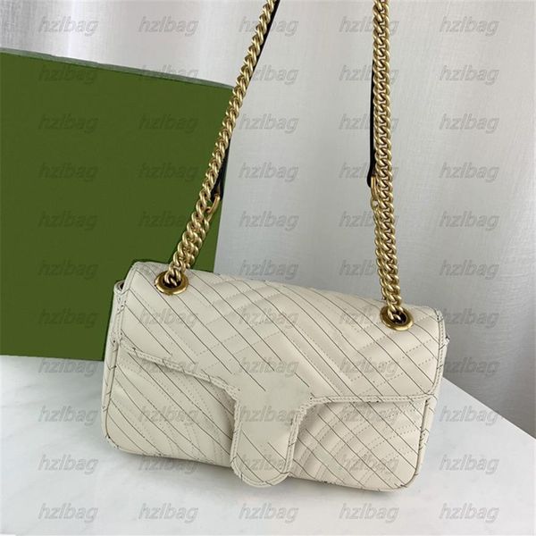 

the hacker project small marmont bag print white leather shoulder bag union chain quilted leather designer handbags231s