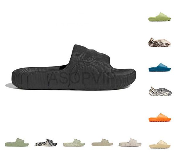 

men women designer slippers adilette 22 slides summer fashion sandals black grey desert sand magic lime mens outdoor indoor non-slip shoes