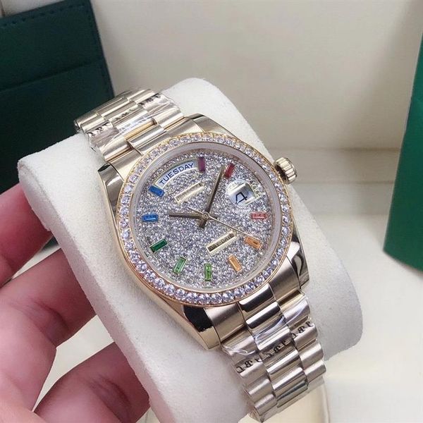 

luxury designer classic fashion automatic watch dial set with diamond size 36mm sapphire glass waterproof feature christmas gift211t, Slivery;golden