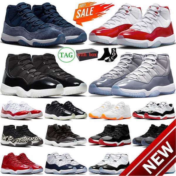

2023 high basketball shoeswith box 11 retro shoes jumpman 11s midnight navy royal blue cool grey cherry pantone pure