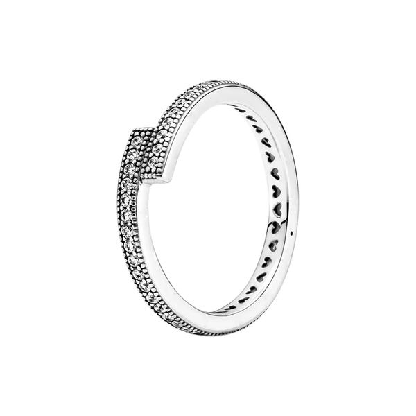 

sparkling overlapping ring with original box for pandora real sterling silver wedding jewelry for women men rose gold cz diamond girlfriend, Slivery;golden
