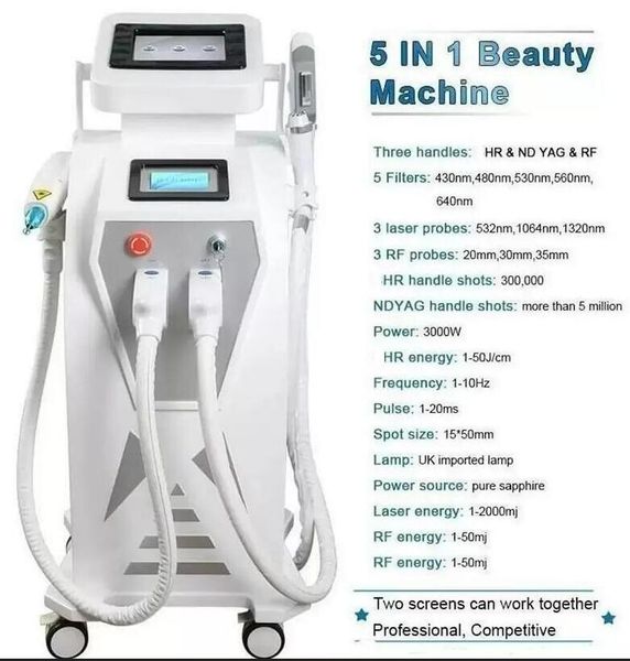 

4 in1 multi-function ipl tattoo removal machine vascular pigment acne therapy laser 5 filters opt tattoo/ acne/pigment/wrinkle/vascular hair, Black