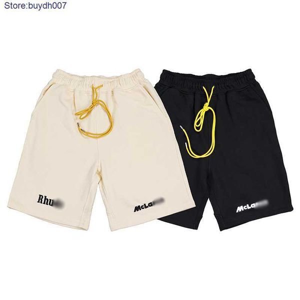 

2023 new men's shorts fashion designer rhude couple co new embroidery loose sports capris, White;black
