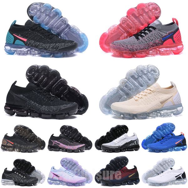 

2018s fly running shoes sneakers triple black white moc 2 laceless des chaussures breathable women outdoor sports trainers 36-47