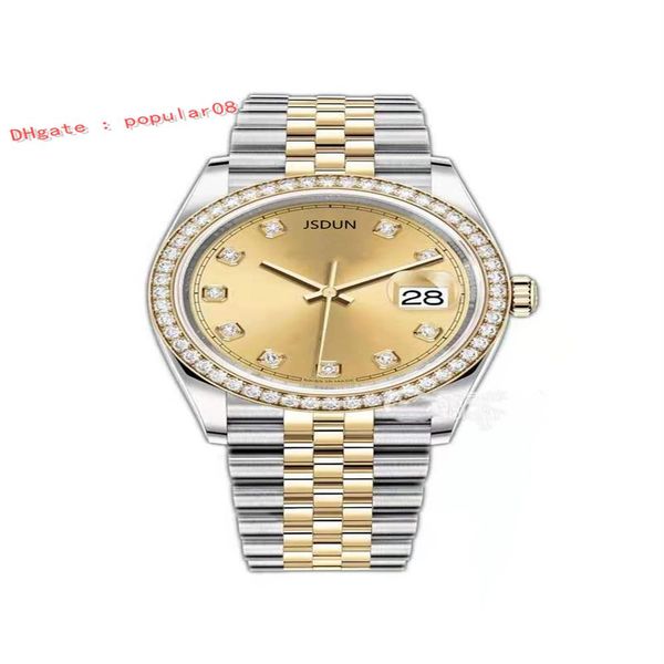 

master designed automatic mechanical women's watch luxury fashion dial 316 fine steel waterproof calendar folding buckle 256s, Slivery;golden