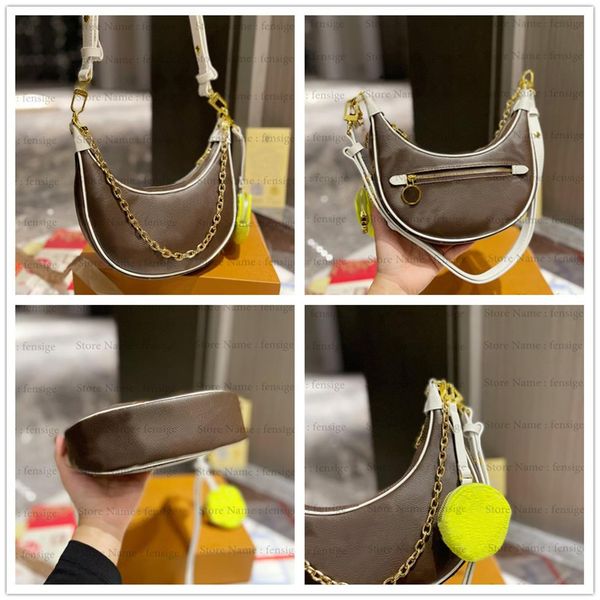 

loop half-moon baguette bag match prefall 2022 monograms jacquard chain crossbody bright yellow color purse wallet m81484247s