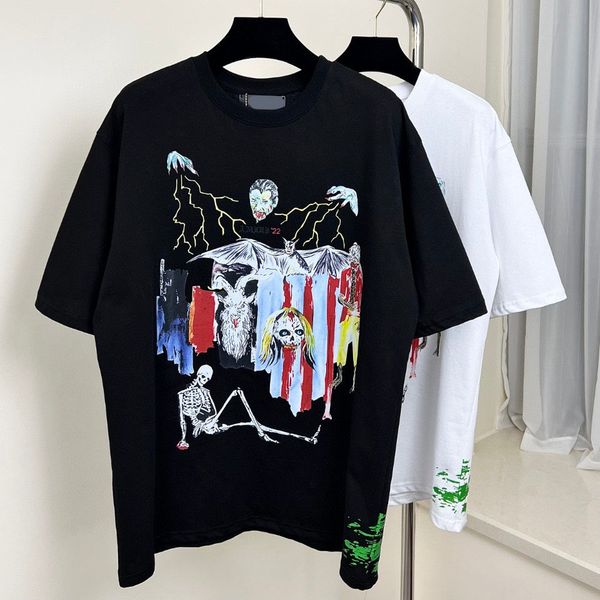 

men's plus tees & polos round t-shirt plus size neck embroidered and printed polar style summer wear with street pure cotton fe, Black;brown