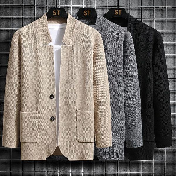 

men's sweaters men clothes sweater cardigan black grey khaki home dress dad business leisure office korean 2022 recommend sell, White;black