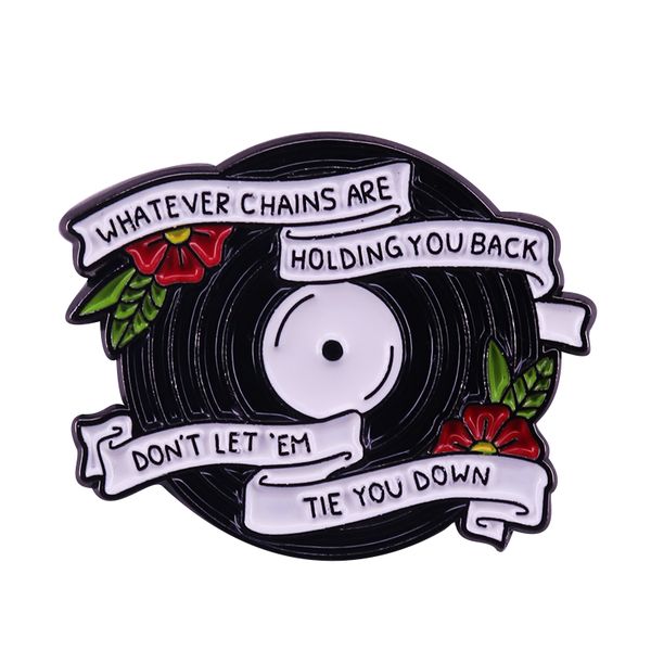 

what a feeling enamel pin gorgeous vinyl record flowers brooch perfect gift for anyone who loves one direction, Blue