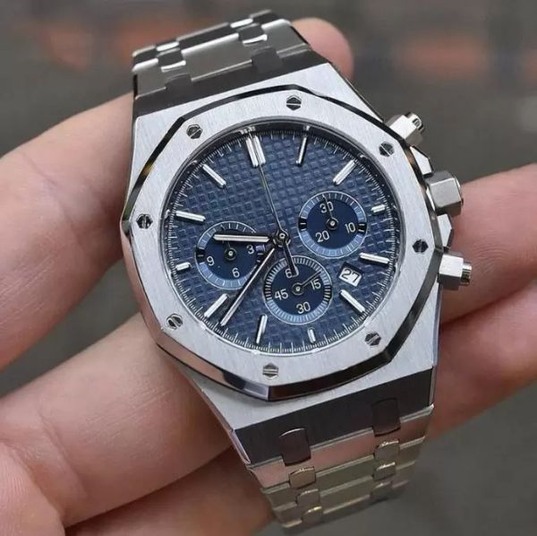 

2023 u1 grade aaa men watches 42mm multi-function dial manual scanning quartz movement chronograph stainless steel fashion men's wristw, Slivery;brown