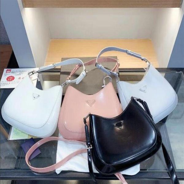 

2022 real leather women's cleo brushed tote nylon leather designer women shoulder bag hobo crossbody bags handbag268c