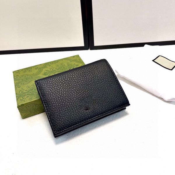 

designer fashion wallet layer cowhide short double fold wallet card bag, Brown;gray