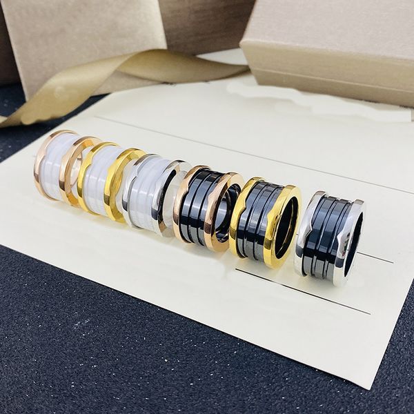 

2023 new ceramic rings men and women designer ring luxury high end fashion rings 18k gold titanium steel alloygold plated craft christmas je, Silver