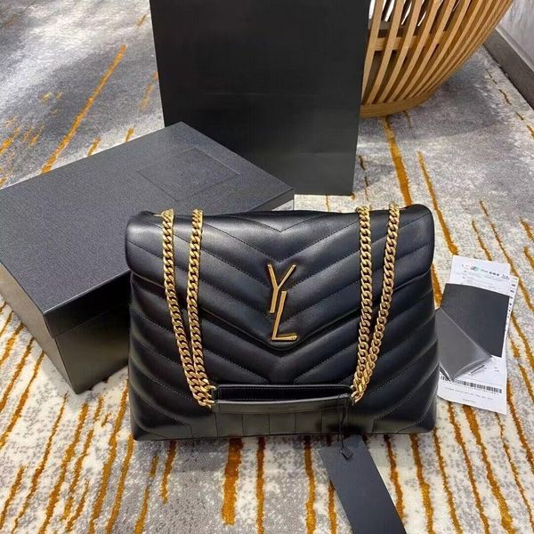 

designer loulou bag large shoulder flap gold chain clutch bags purses calfskin yslity leather grosgrain luxury message wallet crossbody ysls