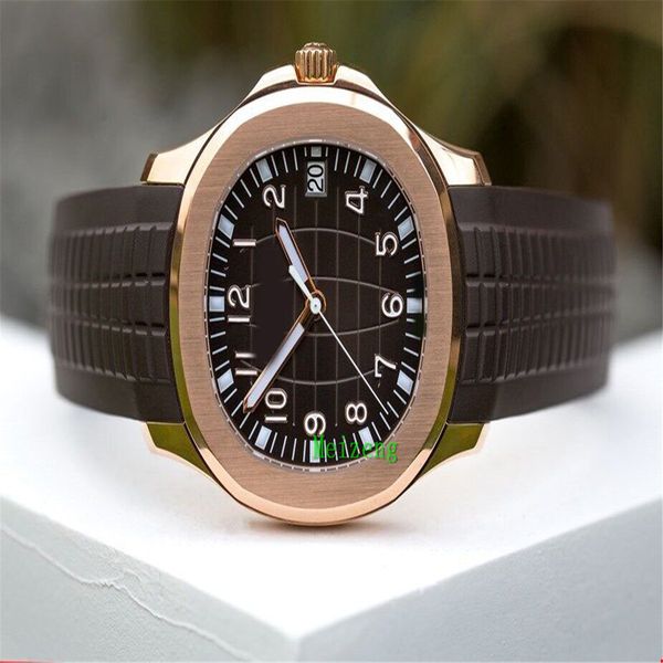 

luxury wristwatch brand new 5167r men's aquanaut jumbo 18k rg tropical brun arabe, Slivery;golden