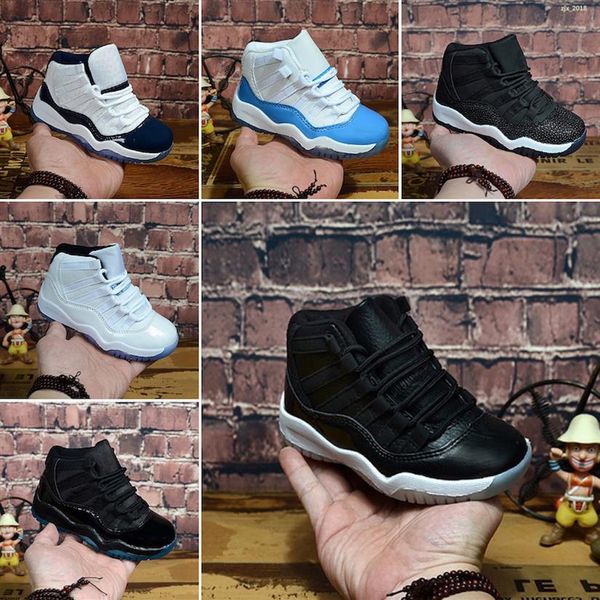 

baby kids 11 11s shoes bred concord space jam pink gym red legend blue 11 shoes sneakers gift for boys girls 195t, Black