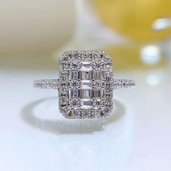 

wedding accessories pure silver engagement rings fadeless white diamond birdal ring proposal ring no fading ladies jewelry r122