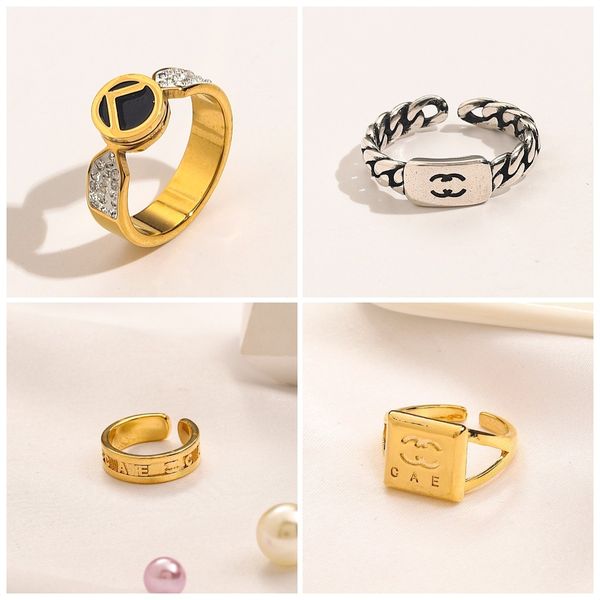 

luxury designer women love ring 925 silver gold rings copper fashion jewelry spiral ring wedding party diamond alphabet accessory gift, Slivery;golden
