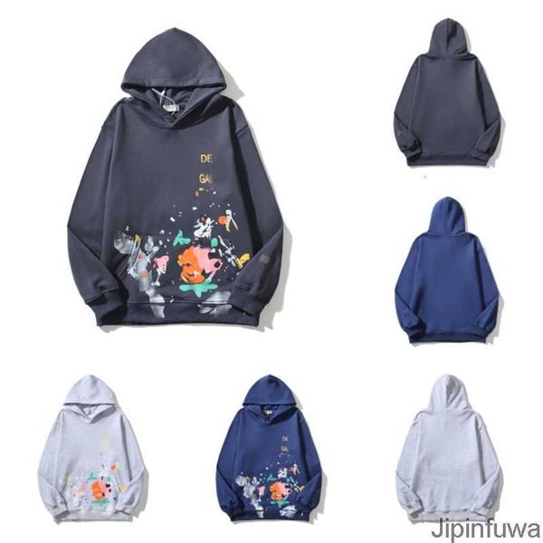 

2023 designer mens hoodies galleryes depts streetwear hooded sweater american high street painted graffiti womens loose hoody sweatshirt spo, Black
