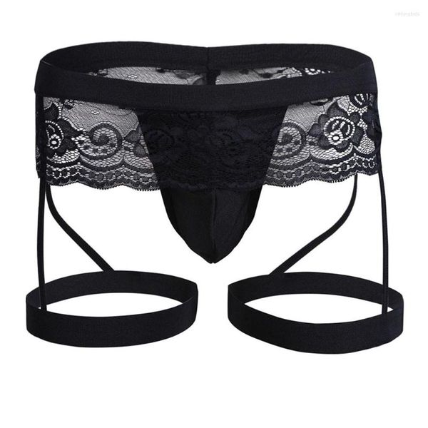 

underpants pouch panties mens lace enhance bikini briefs gay man thong with garter belt erotic nightclub t6, Black;white