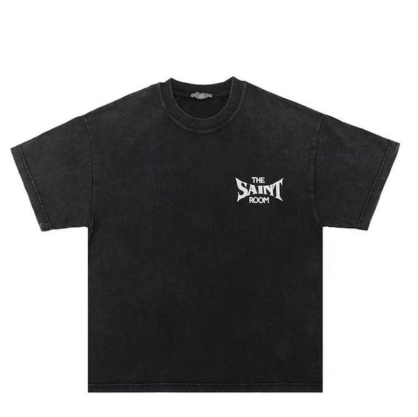 

men's plus tees foam printed hip-hop heavy wash short sleeve t-shirt, Black;brown