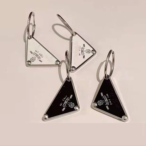 

famous design triangle earrings mens earring hoop women triangle earings black and white party jewelry ornaments simple elegant, Golden;silver