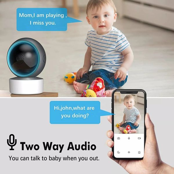 

235 mp smart cctv wifi wireless ip camera baby monitor with two way audio night vision auto tracking motion detection7945006